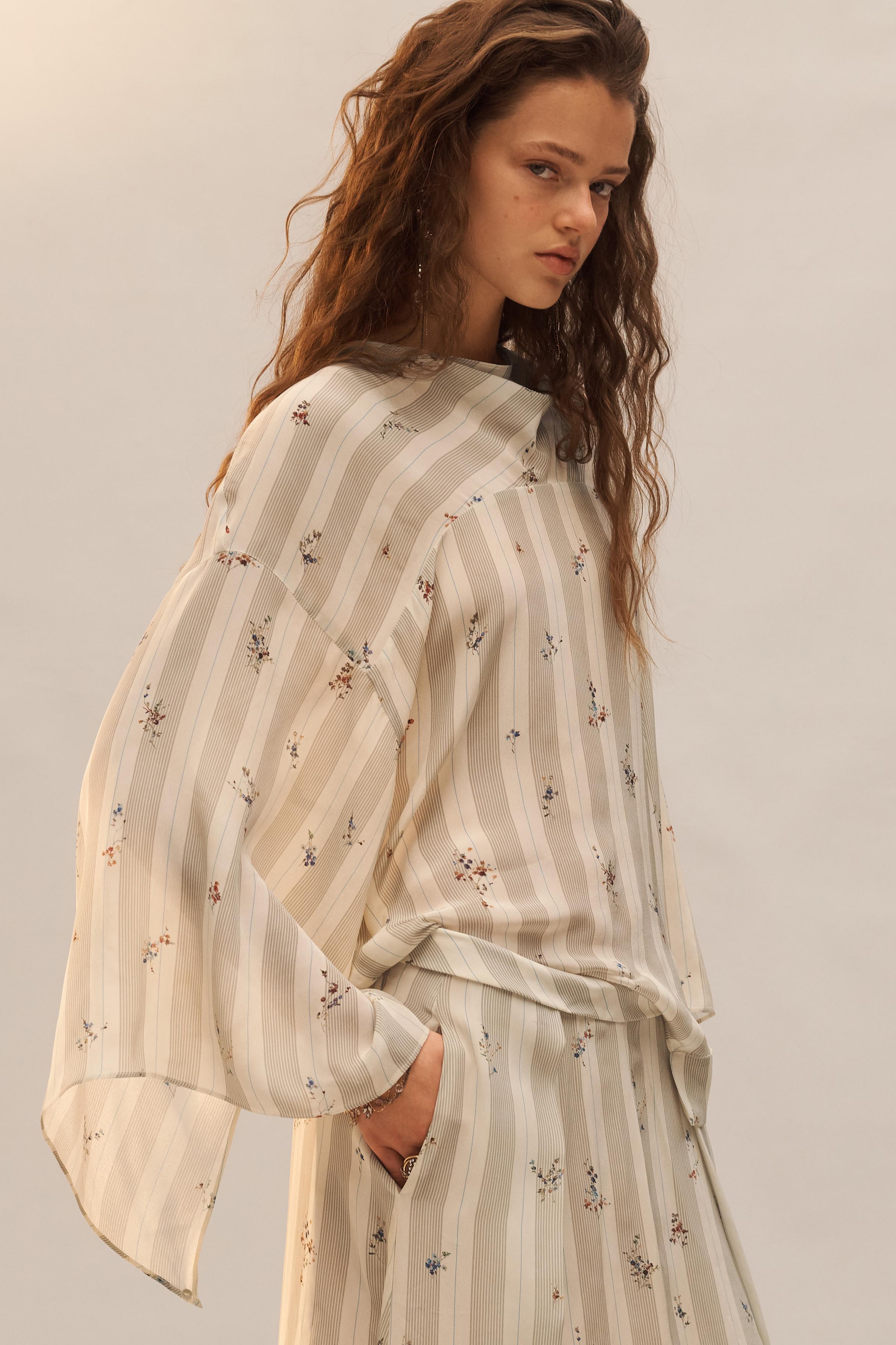 BLOUSE À RAYURES ET FLEURS ÉDITION LIMITÉE